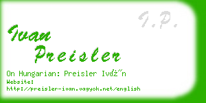 ivan preisler business card